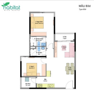 Mã căn C3.0404 The Habitat Vsip loại 2Pn