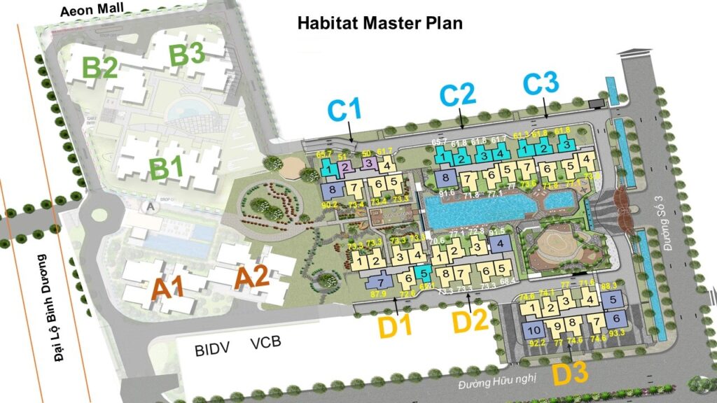 Mặt bằng tổng thể The Habitat