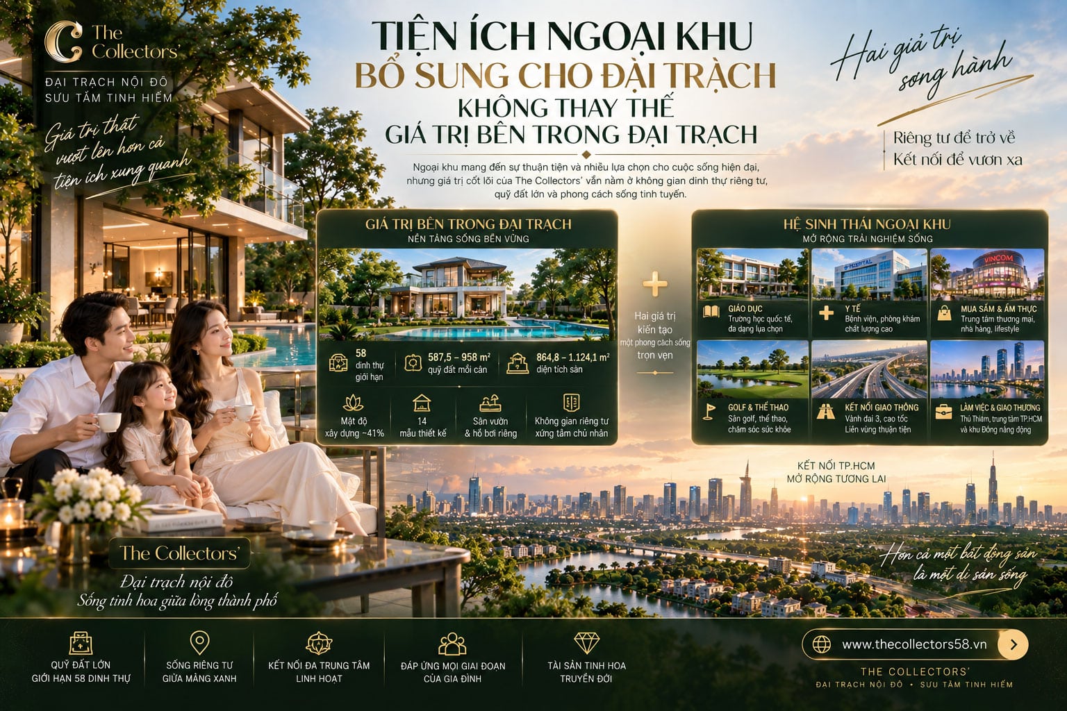 Tiện ích ngoại khu bổ sung cho đại trạch, không thay thế giá trị bên trong đại trạch
